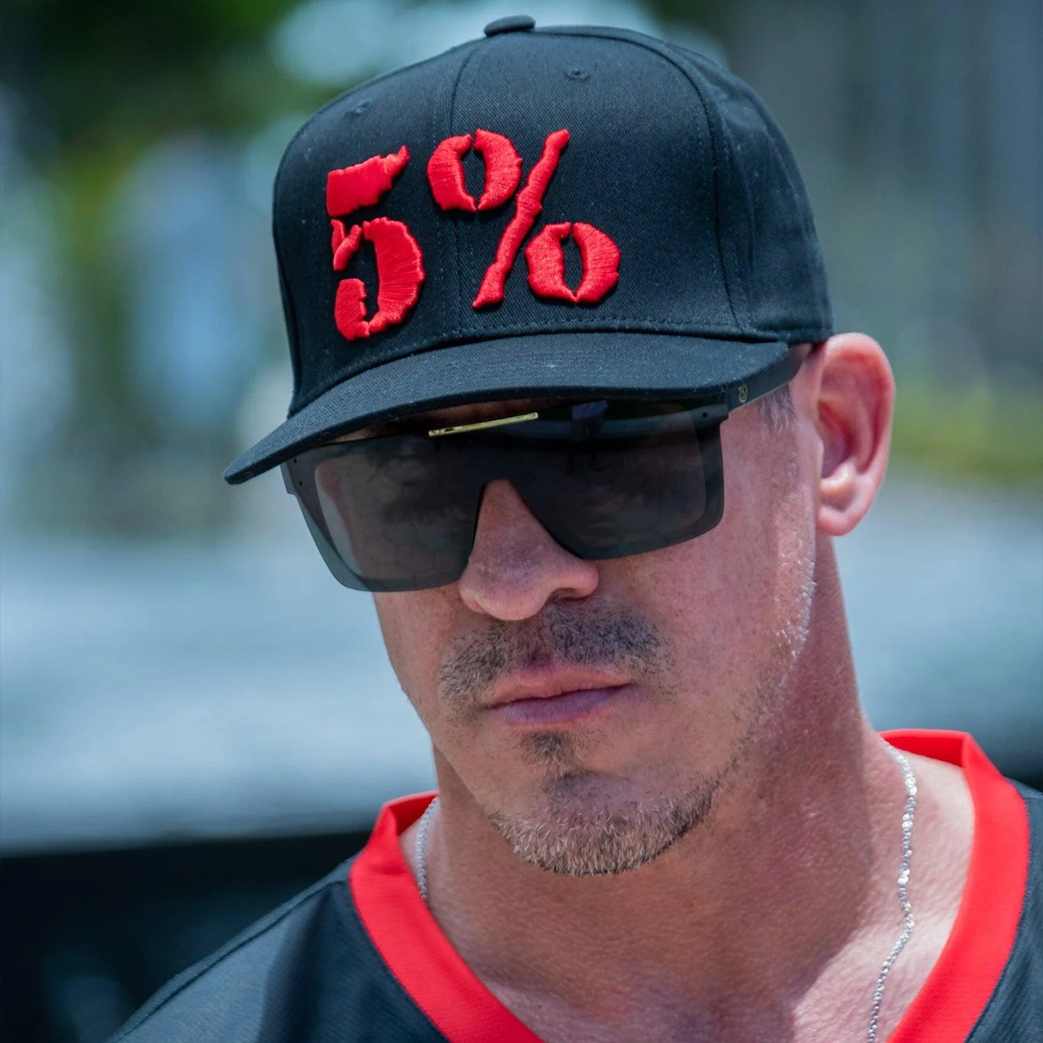 5% Flat Bill Hat, Black Hat - Image 6