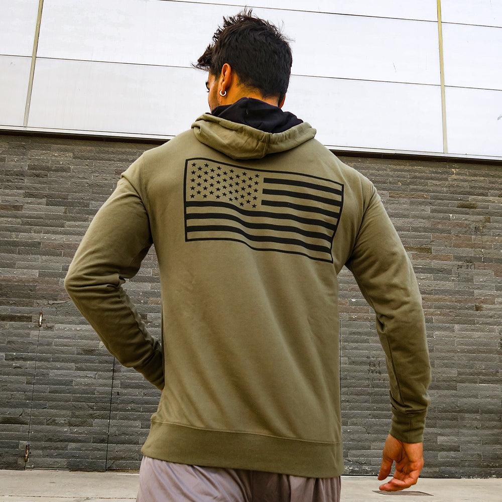 5% Military, Green Pullover Hoodie - Image 7
