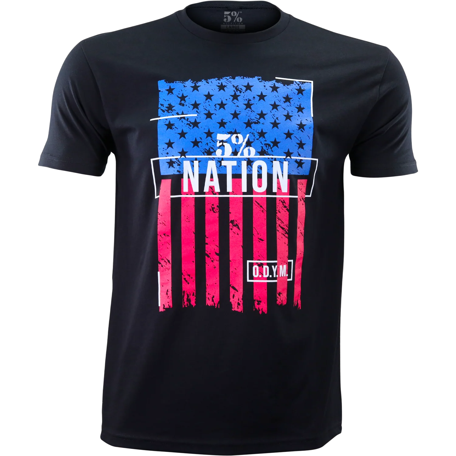 5% Nation Flag, Black T-Shirt