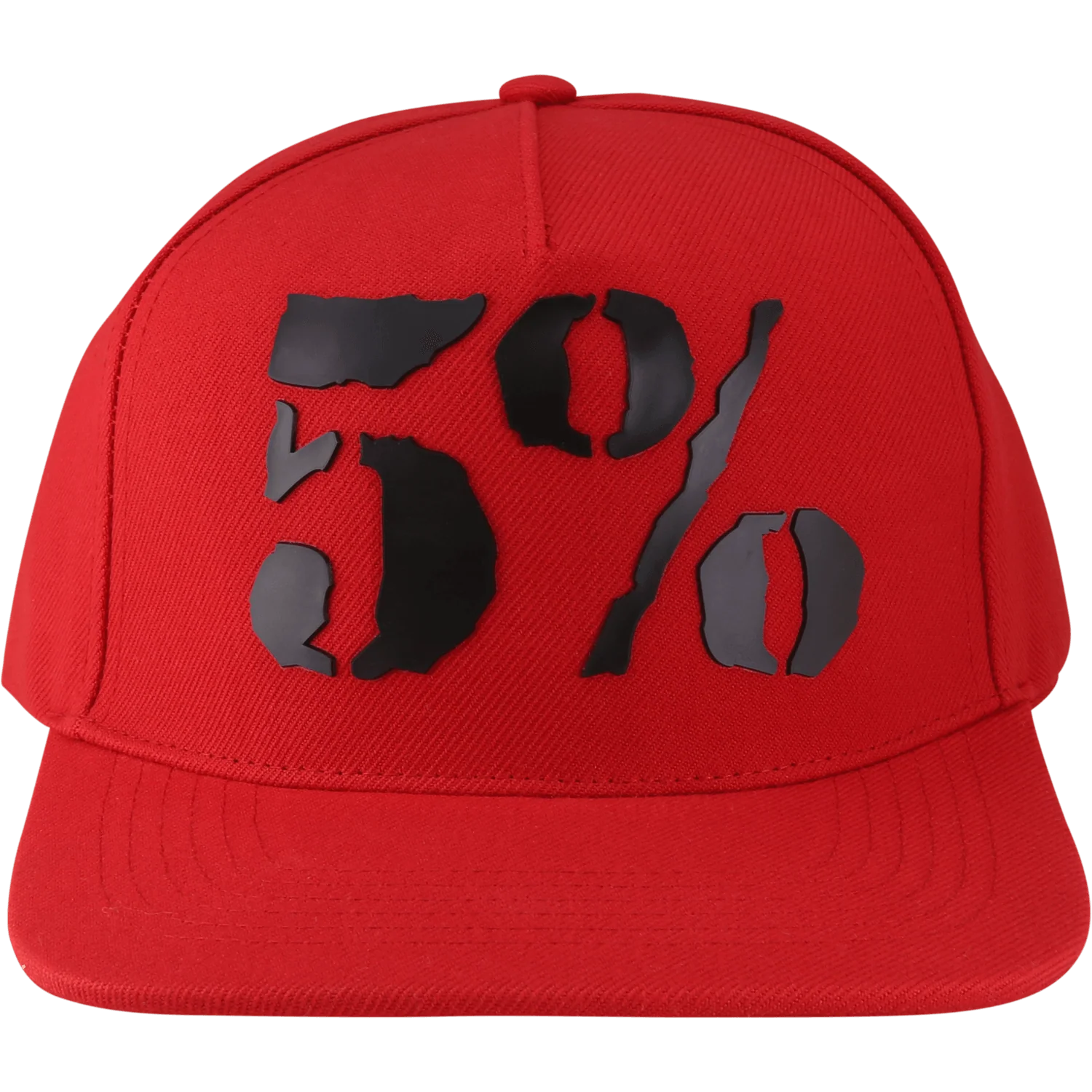5% Rubber Logo, Black on Red Hat - Image 4