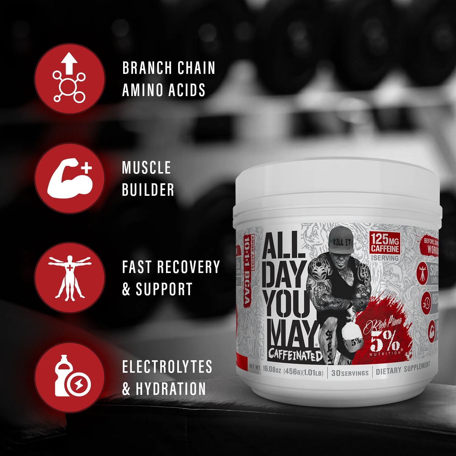 All Day You May Caffeinated BCAA Recovery Drink - Image 3