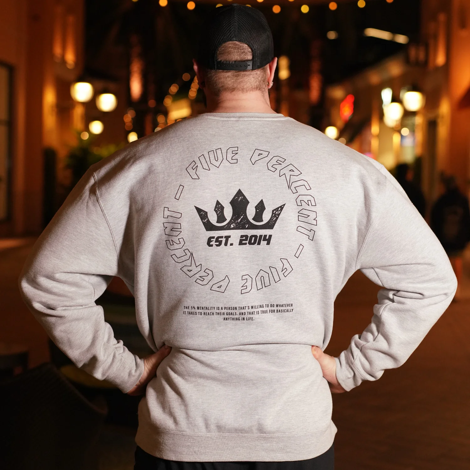 Five Percent Crown, Heather Gray Sweatshirt - Image 3