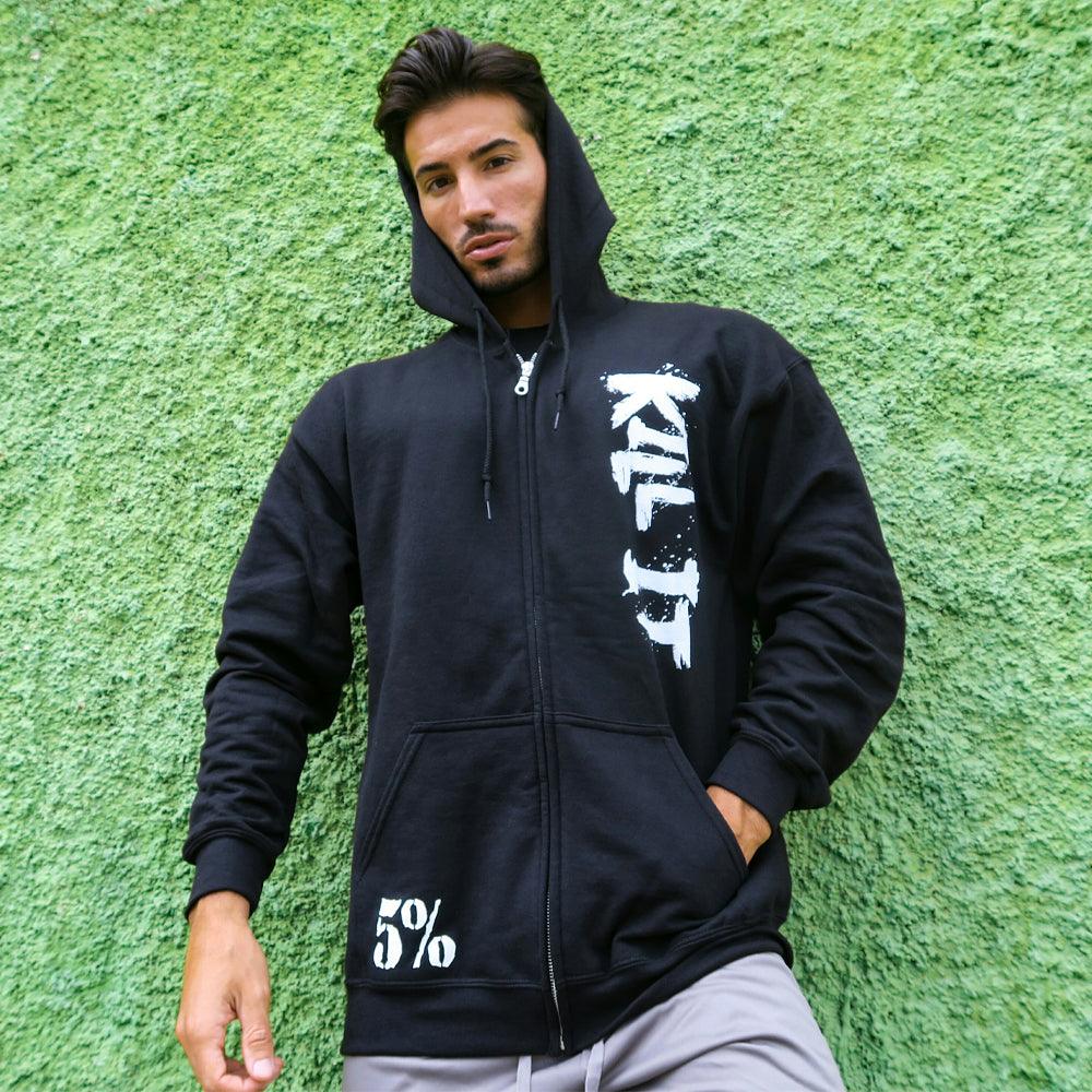 Kill It, Black Zip-Up Hoodie - Image 3