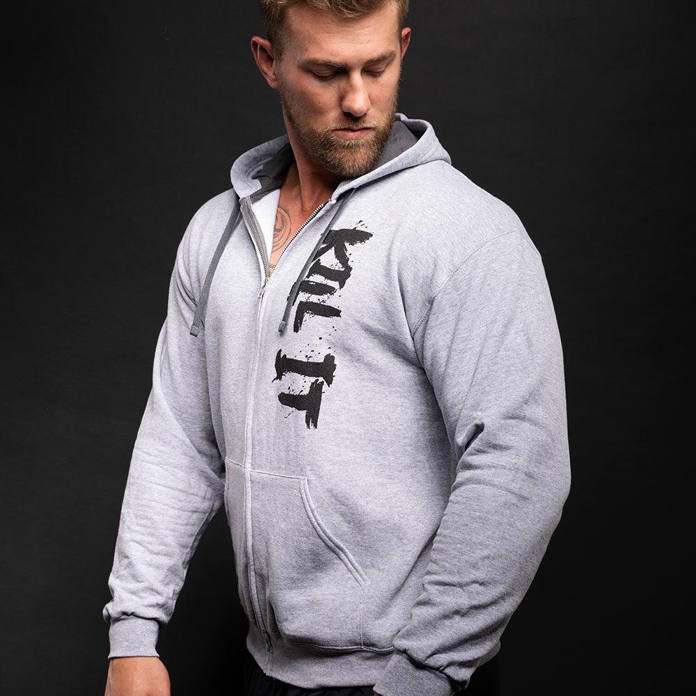 Kill It, Gray Zip-Up Hoodie - Image 5