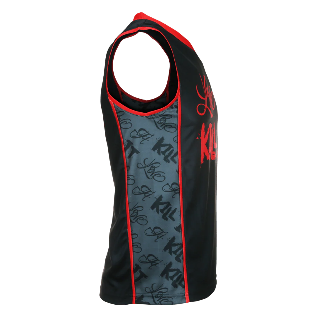 Love It Kill It, Black & Red Basketball Jersey - Image 3