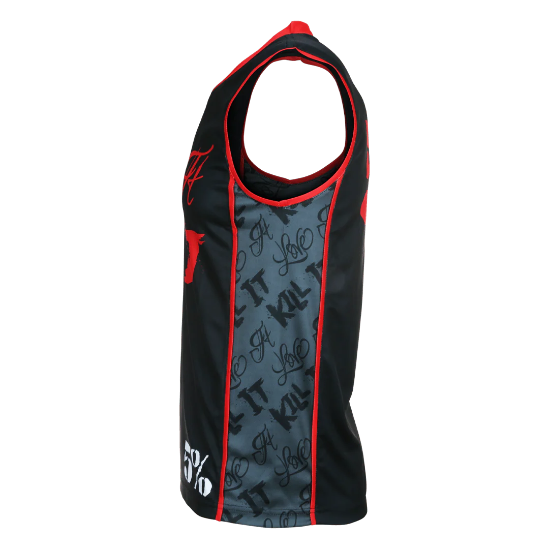 Love It Kill It, Black & Red Basketball Jersey - Image 5