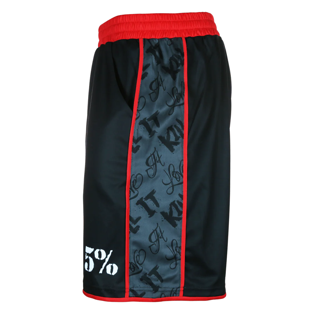 Love It Kill It, Black & Red Basketball Shorts - Image 2