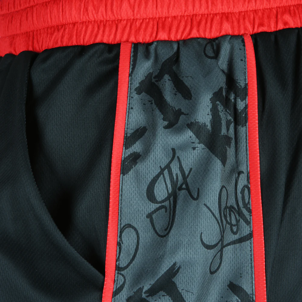 Love It Kill It, Black & Red Basketball Shorts - Image 3
