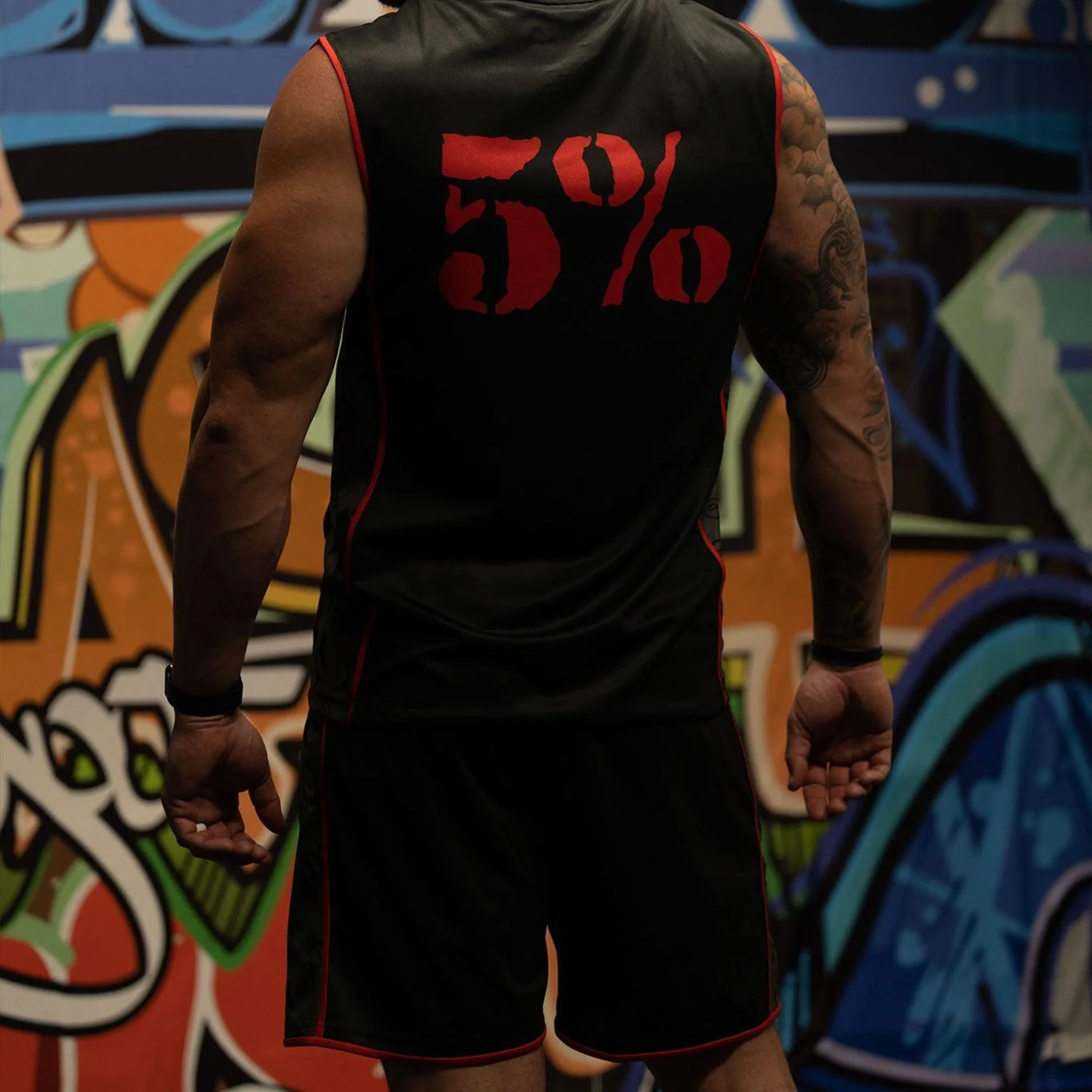 Love It Kill It, Black & Red Basketball Shorts - Image 8
