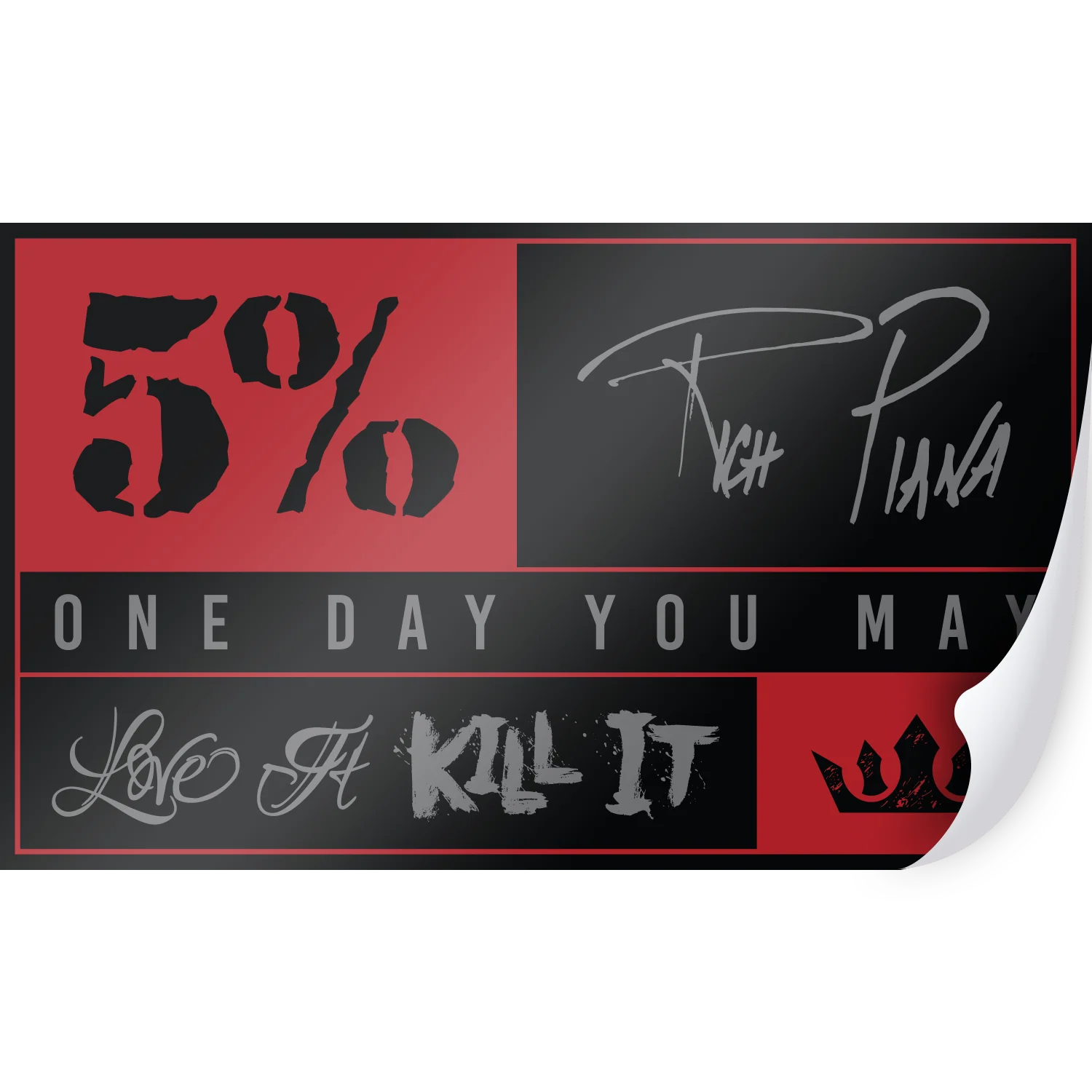 Slogan Decal | Rectangle (Black/Red)