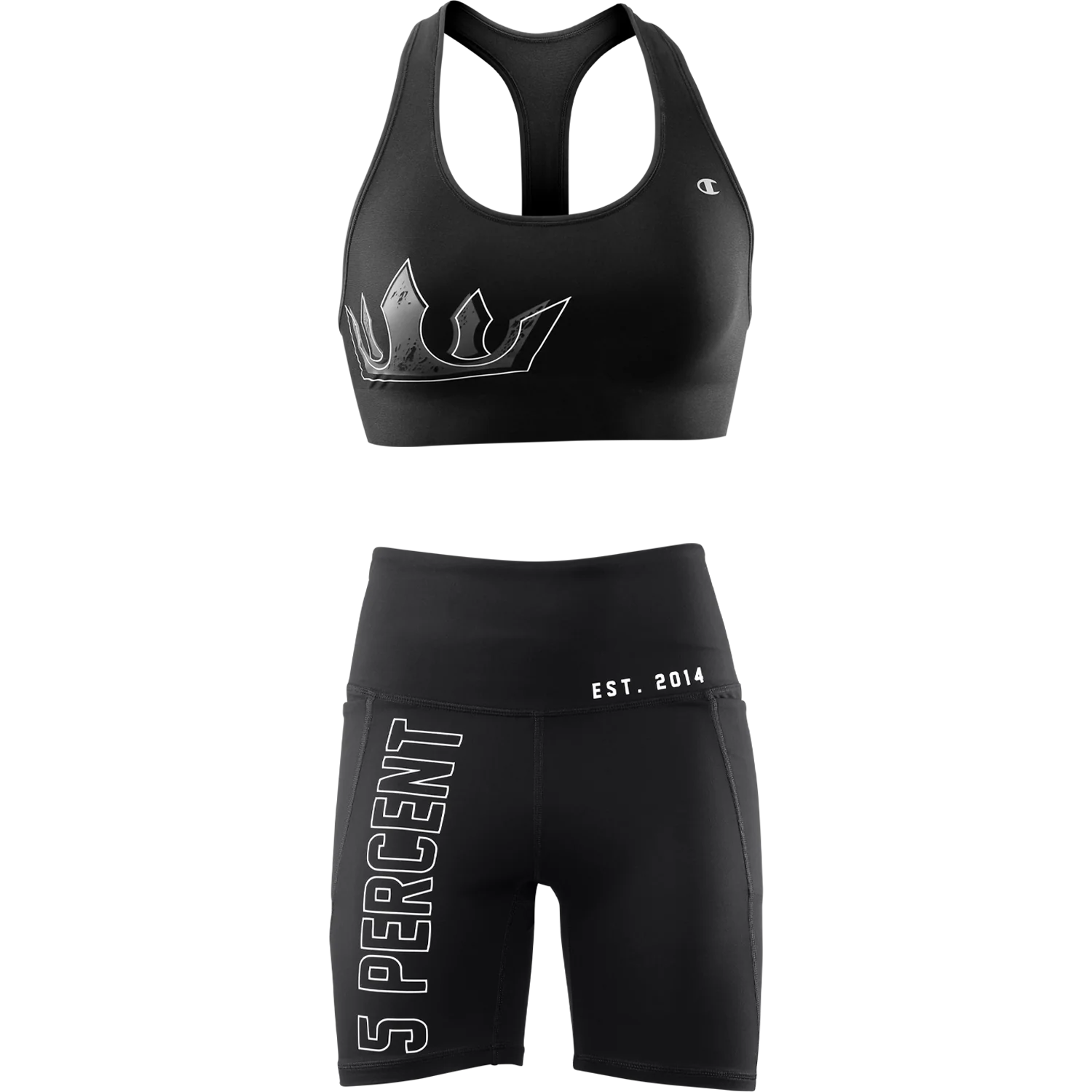 Women's Crown Sports Bra & Spandex Shorts Set