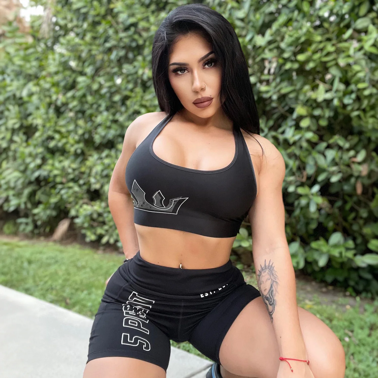 Women's Crown Sports Bra & Spandex Shorts Set - Image 7